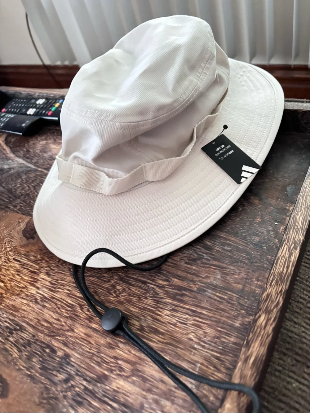 adidas Cream Bucket Hat with UPF 50